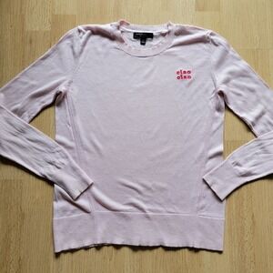 Banana Republic Pink Silk Cotton knit Long sleeve Crewneck Sweater XS